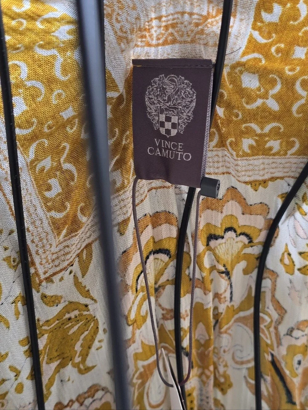 ✨ NWT Vince Camuto Boho Paisley Floral Tassel Duster Kimono in Mustard Yellow
